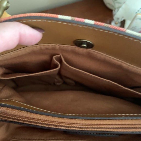 Vintage Fossil Striped Satchel - Picture 9 of 10